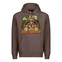 Coffee easter egg hunter  rabbit rainbow Premium Hoodie - BarkalooDesign