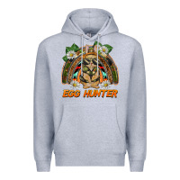 Heather Grey easter egg hunter  rabbit rainbow Premium Hoodie - BarkalooDesign