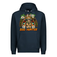 Navy easter egg hunter  rabbit rainbow Premium Hoodie - BarkalooDesign