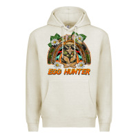 Oatmeal Heather easter egg hunter  rabbit rainbow Premium Hoodie - BarkalooDesign