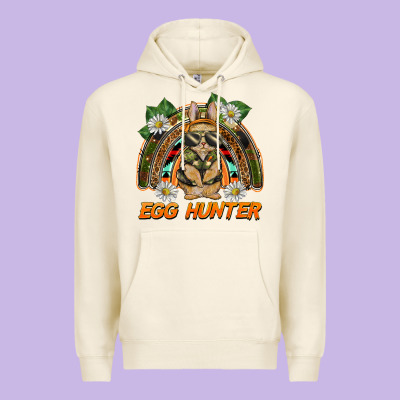 Easter Egg Hunter  Rabbit Rainbow Premium Hoodie Designed By Barkaloodesign