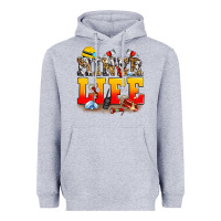 Heather Grey miner life Heavyweight Hoodie - Zillion Design Studio