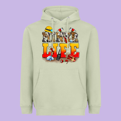 Miner Life Heavyweight Hoodie Designed By Zillion Design Studio