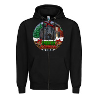 Black Black Angus Cattle Merry Christmas Zipper Hoodie - RanaPortraitStore