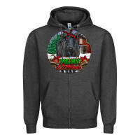 Charcoal Heather Black Angus Cattle Merry Christmas Zipper Hoodie - RanaPortraitStore