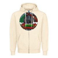 Sandshell Black Angus Cattle Merry Christmas Zipper Hoodie - RanaPortraitStore