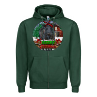 Sports Green Black Angus Cattle Merry Christmas Zipper Hoodie - RanaPortraitStore