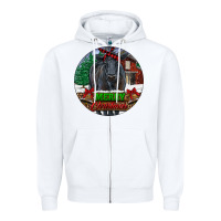 White Black Angus Cattle Merry Christmas Zipper Hoodie - RanaPortraitStore