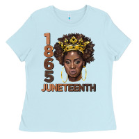Baby Blue 1865 juneteenth black women Ladies Tee - BarkalooDesign
