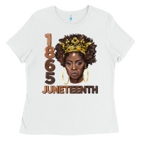 White 1865 juneteenth black women Ladies Tee - BarkalooDesign