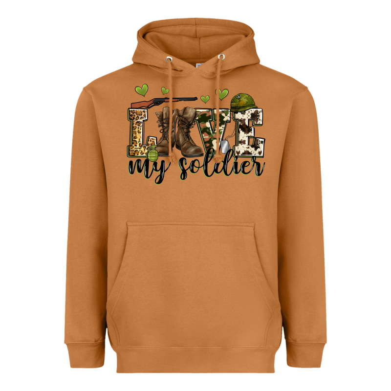 Love My Soldier Heavyweight Hoodie by Zillion Design Studio | Teevron