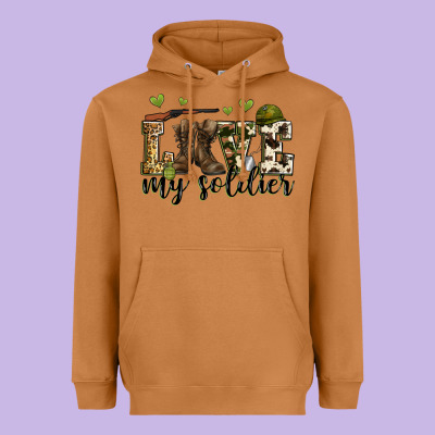 Love My Soldier Heavyweight Hoodie Designed By Zillion Design Studio