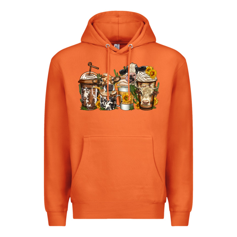 Cows Coffee Cups Premium Hoodie by Jasminsmagicworld | Teevron