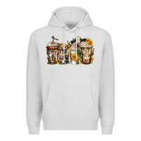 Dove Grey cows coffee cups Premium Hoodie - Jasminsmagicworld