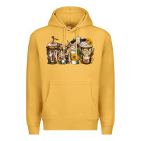 Mustard cows coffee cups Premium Hoodie - Jasminsmagicworld