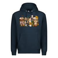 Navy cows coffee cups Premium Hoodie - Jasminsmagicworld