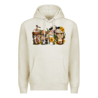 Oatmeal Heather cows coffee cups Premium Hoodie - Jasminsmagicworld
