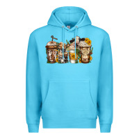 Ocean Blue cows coffee cups Premium Hoodie - Jasminsmagicworld