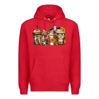 Red cows coffee cups Premium Hoodie - Jasminsmagicworld
