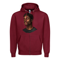 Burgundy afro man Zipper Hoodie - texasbilliewilder