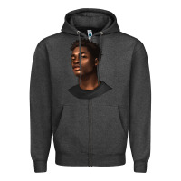 Charcoal Heather afro man Zipper Hoodie - texasbilliewilder