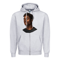 Heather Grey afro man Zipper Hoodie - texasbilliewilder
