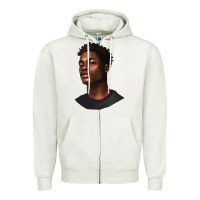 Oatmeal Heather afro man Zipper Hoodie - texasbilliewilder
