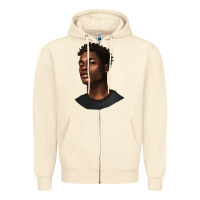 Sandshell afro man Zipper Hoodie - texasbilliewilder