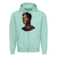 Seafoam afro man Zipper Hoodie - texasbilliewilder