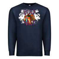 Navy Boo yall Premium Sweatshirt - CowhideDigitalArt