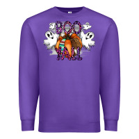 Purple Boo yall Premium Sweatshirt - CowhideDigitalArt