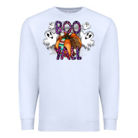 White Boo yall Premium Sweatshirt - CowhideDigitalArt