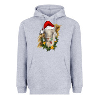 Heather Grey christmas goat Heavyweight Hoodie - RanaPortraitStore