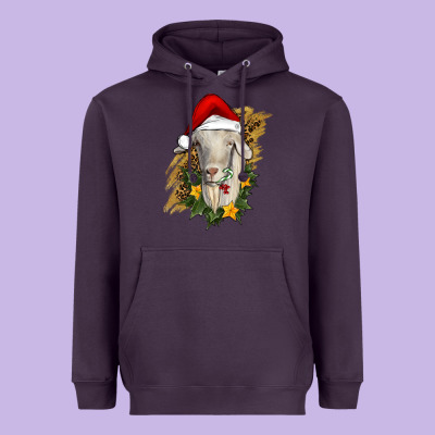 Christmas Goat Heavyweight Hoodie Designed By Ranaportraitstore