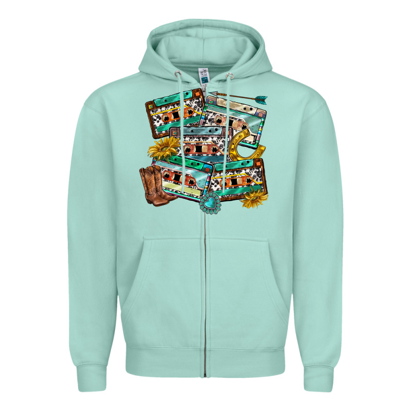 90s Country Casette Tapes Zipper Hoodie by texasbilliewilder | Teevron