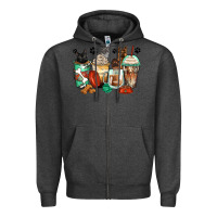 Charcoal Heather german shepherd black and grey cat coffee cups Zipper Hoodie - Zillion Design Studio