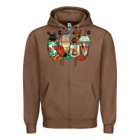 Chestnut german shepherd black and grey cat coffee cups Zipper Hoodie - Zillion Design Studio