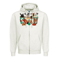 Oatmeal Heather german shepherd black and grey cat coffee cups Zipper Hoodie - Zillion Design Studio