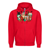 Red german shepherd black and grey cat coffee cups Zipper Hoodie - Zillion Design Studio