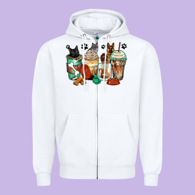 German Shepherd Black And Grey Cat Coffee Cups Zipper Hoodie Designed By Zillion Design Studio