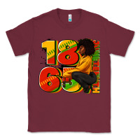 Burgundy 1865 Juneteenth afro woman Classic Tee - RanaPortraitStore