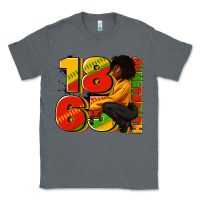 Charcoal Heather 1865 Juneteenth afro woman Classic Tee - RanaPortraitStore