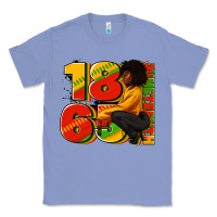 Colony Blue 1865 Juneteenth afro woman Classic Tee - RanaPortraitStore