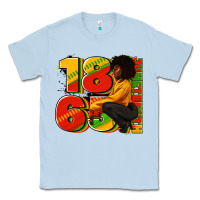 Dusty Blue 1865 Juneteenth afro woman Classic Tee - RanaPortraitStore