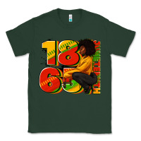 Sports Green 1865 Juneteenth afro woman Classic Tee - RanaPortraitStore