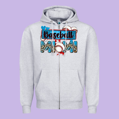 Baseball Mimi With Leopard Zipper Hoodie Designed By Zillion Design Studio