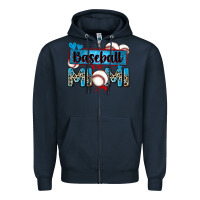 Navy baseball mimi with leopard Zipper Hoodie - Zillion Design Studio