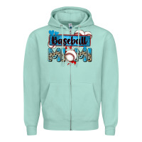 Seafoam baseball mimi with leopard Zipper Hoodie - Zillion Design Studio