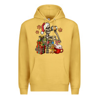 Antique Gold christmas skeleton coffee Premium Hoodie - Jasminsmagicworld