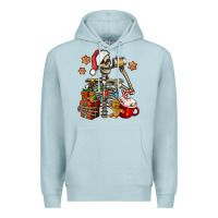 Blue Mist christmas skeleton coffee Premium Hoodie - Jasminsmagicworld